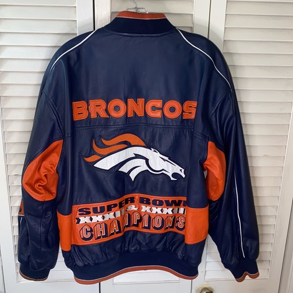 Men’s Vintage Leather Denver Broncos Coat…🏈 - Picture 2 of 13